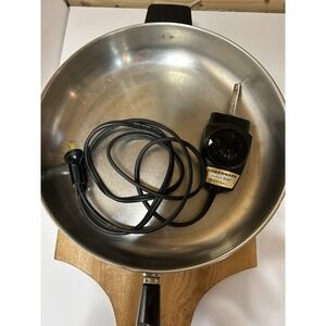 Farberware Model 310A 12" Electric Fry Pan Skillet Dome Lid Stainless Steel VTG